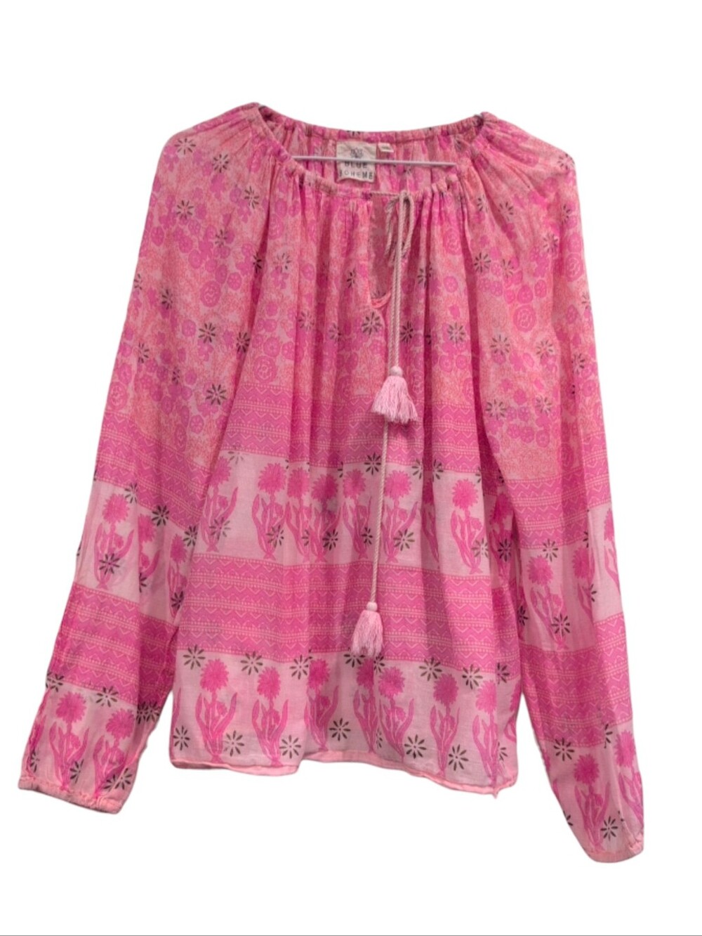 Blue Boheme  Boho Tassle  Top in Pink One Size